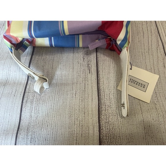 Stephanie Johnson Striped Cosmetic Bag Wristlet NWT - Picture 5 of 8